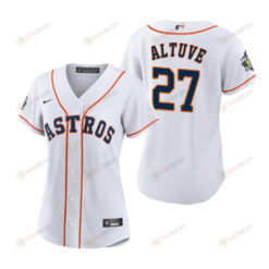 Women's Houston Astros Jose Altuve 27 White 2022-23 World Series Jersey