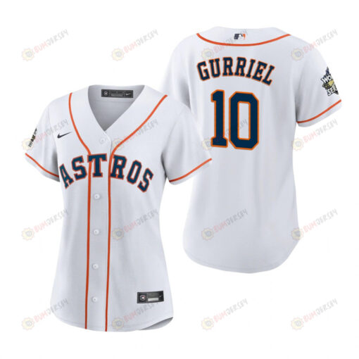 Women's Houston Astros Yuli Gurriel 10 White 2022-23 World Series Jersey