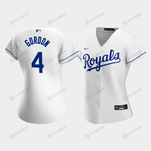 Women's Kansas City Royals Alex Gordon 4 White Home Player Jersey Jersey