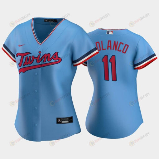 Women's Light Blue Alternate 11 Jorge Polanco Twins Jersey Jersey