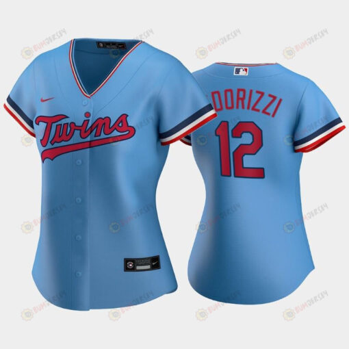 Women's Light Blue Alternate 12 Jake Odorizzi Twins Jersey Jersey