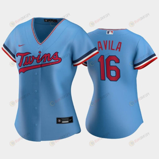 Women's Light Blue Alternate 16 Alex Avila Twins Jersey Jersey