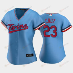 Women's Light Blue Alternate 23 Nelson Cruz Twins Jersey Jersey