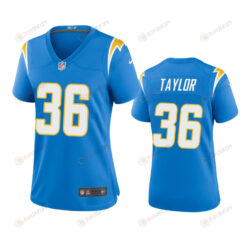 Women's Los Angeles Chargers Ja'Sir Taylor 36 Powder Blue Game Jersey