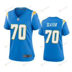 Women's Los Angeles Chargers Rashawn Slater 70 Powder Blue Game Jersey