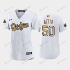 Women's Los Angeles Dodgers 50 Mookie Betts 2022-23 All-Star Game White Jersey