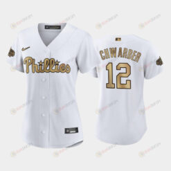 Women's Philadelphia Phillies 12 Kyle Schwarber 2022-23 All-Star Game White Jersey