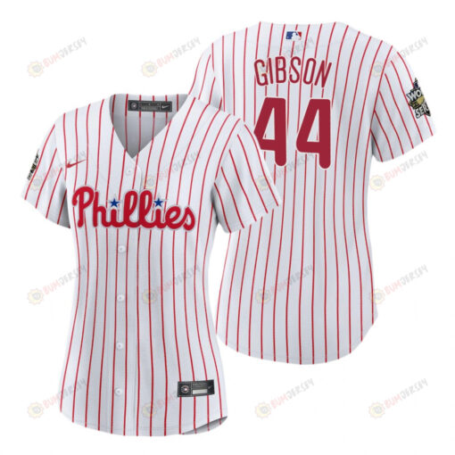 Women's Philadelphia Phillies Kyle Gibson 44 White 2022-23 World Series Jersey