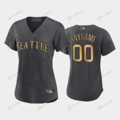 Women's Seattle Mariners Custom 2022-23 All-Star Game Charcoal Jersey