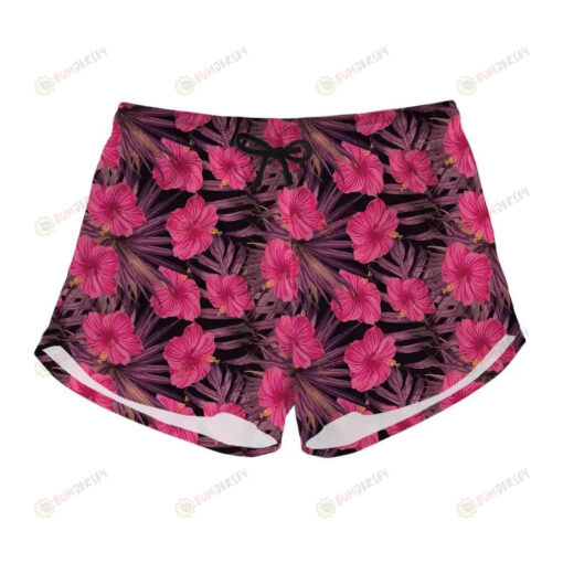 Women's Shorts Pink Hawaiian Hibiscus -Zx16828 - Print Shorts