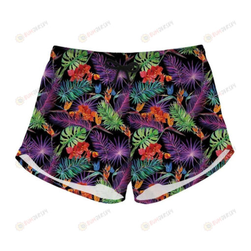 Women's Shorts Tropical Hawaiian Jungle Print -Zx16814 - Print Shorts