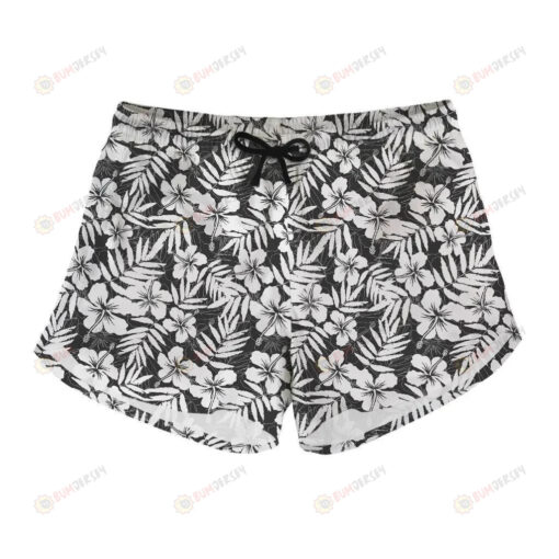 Women's Shorts White And Grey Hawaiian -Zx16801 - Print Shorts