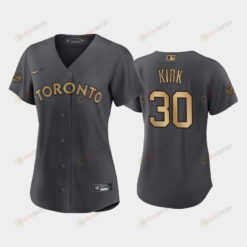 Women's Toronto Blue Jays 30 Alejandro Kirk 2022-23 All-Star Game Charcoal Jersey