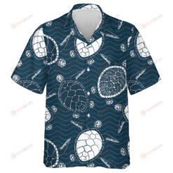 Word Happy Turtle And Red Little Turtle Hawaiian Shirt