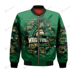 Wright State Raiders Bomber Jacket 3D Printed Camouflage Vintage