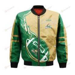 Wright State Raiders Bomber Jacket 3D Printed Flame Ball Pattern