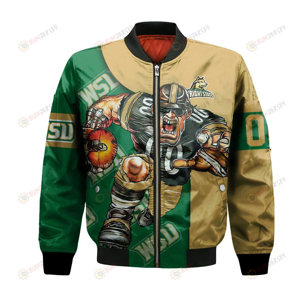 Wright State Raiders Bomber Jacket 3D Printed Football