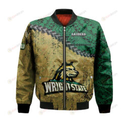 Wright State Raiders Bomber Jacket 3D Printed Grunge Polynesian Tattoo