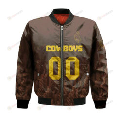 Wyoming Cowboys Bomber Jacket 3D Printed Team Logo Custom Text And Number