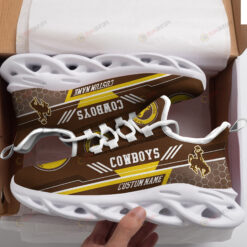 Wyoming Cowboys Logo Custom Name Pattern 3D Max Soul Sneaker Shoes