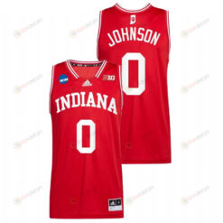 Xavier Johnson 0 Indiana Hoosiers 2022 March Madness Basketball Men Jersey - Red