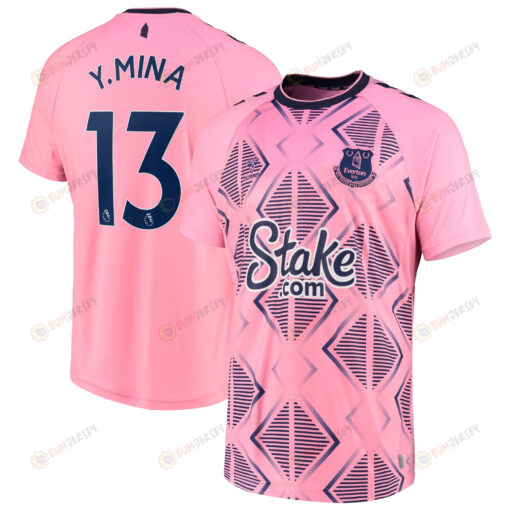 Y.Mina 13 Everton 2022/23 Away Player Men Jersey - Pink