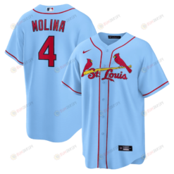 Yadier Molina 4 St. Louis Cardinals Alternate Men Jersey - Light Blue