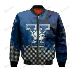 Yale Bulldogs Bomber Jacket 3D Printed Basketball Net Grunge Pattern