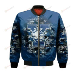 Yale Bulldogs Bomber Jacket 3D Printed Camouflage Vintage