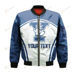 Yale Bulldogs Bomber Jacket 3D Printed Custom Text And Number Curve Style Sport