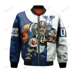 Yale Bulldogs Bomber Jacket 3D Printed Football