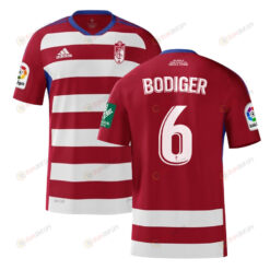 Yann Bodiger 6 Granada 2022-23 Home Jersey - Red/White