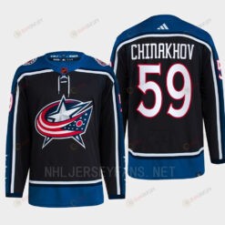 Yegor Chinakhov 59 Reverse Retro 2.0 2022 Columbus Blue Jackets Navy Jersey Primegreen