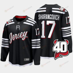 Yegor Sharangovich 17 New Jersey Devils 2022-23 40th Anniversary Alternate Black Jersey
