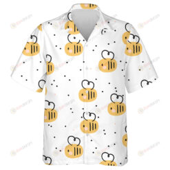 Yellow Baby Honey Bees On White A Background Hawaiian Shirt