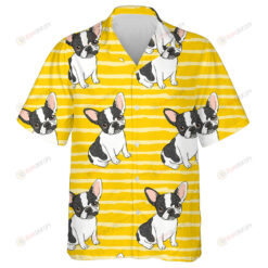 Yellow Stripe With Cute French Bulldogs Hawaiian Shirt