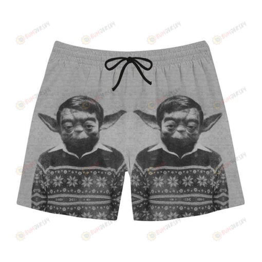 Yoda Face Hawaiian Men Shorts Swim Trunks - Print Shorts