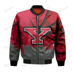 Youngstown State Penguins Bomber Jacket 3D Printed Basketball Net Grunge Pattern
