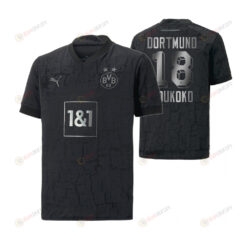 Youssoufa Moukoko 18 Borussia Dortmund 2022-23 Black Special Edition Jersey - Youth