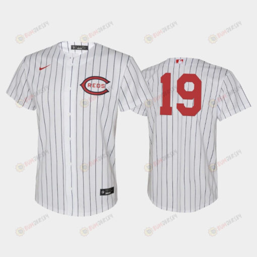 Youth 2022-23 Field of Dreams 19 Joey Votto Cincinnati Reds White Jersey