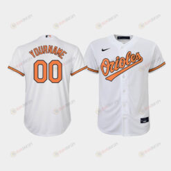 Youth Baltimore Orioles Custom 00 White Home Jersey Jersey