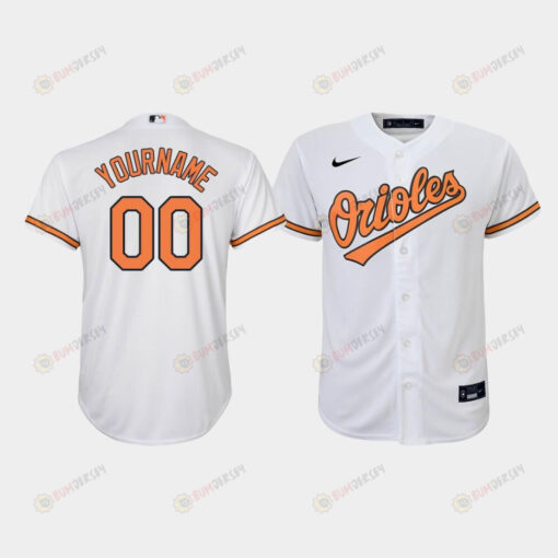 Youth Baltimore Orioles Custom 00 White Home Jersey Jersey