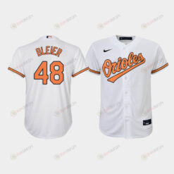 Youth Baltimore Orioles Richard Bleier 48 White Home Jersey Jersey