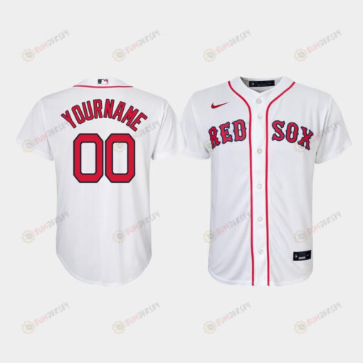 Youth Boston Red Sox Custom 00 White Home Jersey Jersey