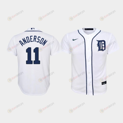Youth Detroit Tigers 11 Sparky Anderson Home White Jersey Jersey