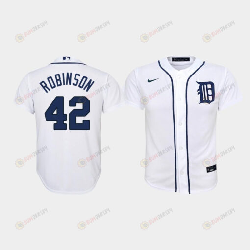 Youth Detroit Tigers 42 Jackie Robinson Home White Jersey Jersey