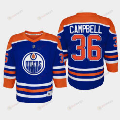 Youth Edmonton Oilers Jack Campbell 36 Home Player 2022-23 Jersey Royal