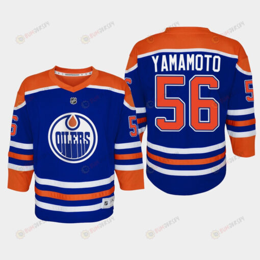 Youth Edmonton Oilers Kailer Yamamoto 56 Home Player 2022-23 Jersey Royal