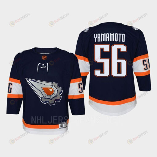 Youth Edmonton Oilers Kailer Yamamoto 56 Special Edition 2.0 Retro Jersey Navy