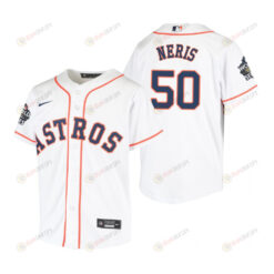 Youth Houston Astros Hector Neris 50 White 2022-23 World Series Jersey